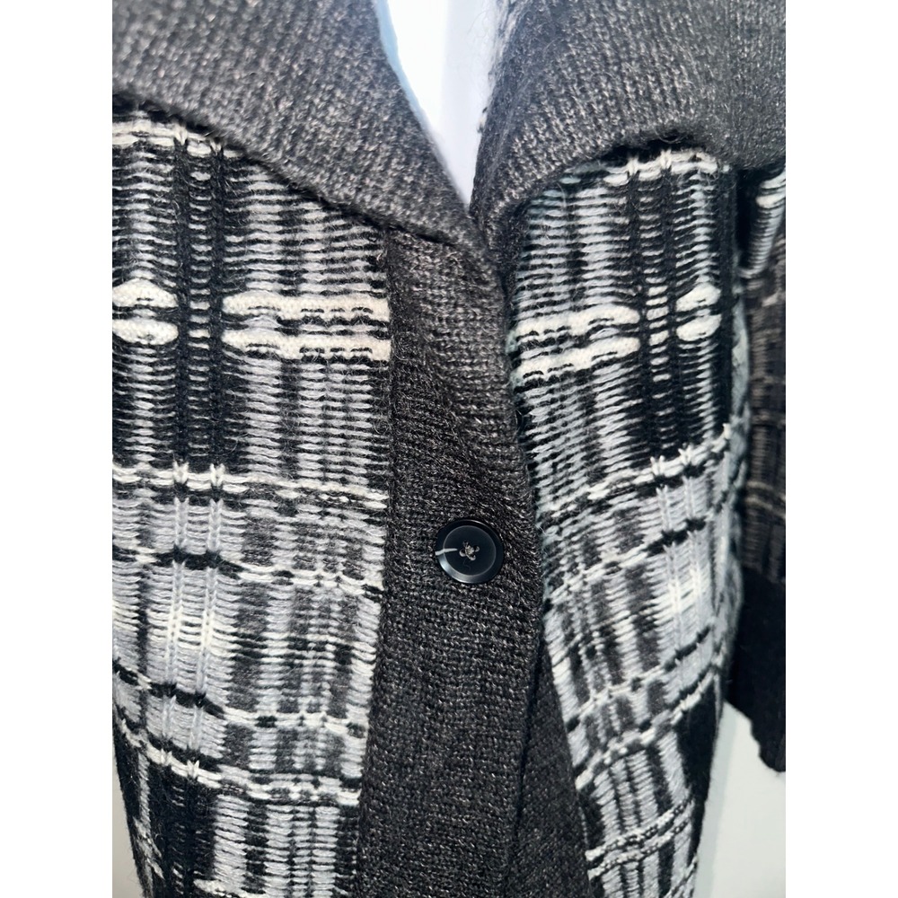 Victoria's Secret Plaid Mohair Wool Blend‎ Oversized Cardigan Sweater Size S - Picture 2 of 7